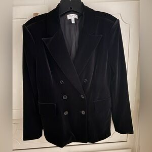 Elegant Black Velvet Women's Blazer